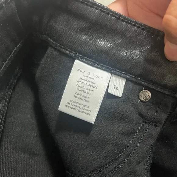 Rag & bone Black Coated ,Nina High Rise Jeans pants - Picture 5 of 12